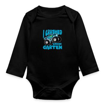 Kindergarten Child School Enrollment School Gift - Organic Longsleeve Baby Bodysuit - black - Front