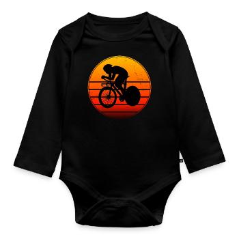 Road Cycling Road Cyclist Road Bike - Organic Longsleeve Baby Bodysuit - black - Front