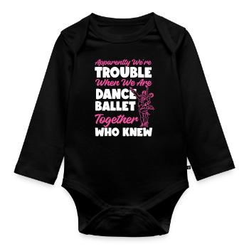 Ballet Danseuse Danse Ballerine - Body Bébé bio manches longues - noir - Devant