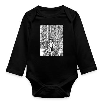 Look accrocheur et cool, chemise pour vététistes - Body Bébé bio manches longues - noir - Devant