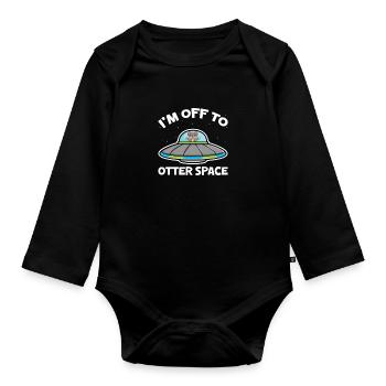 Loutre de mer Loutre Cadeau de loutre - Body Bébé bio manches longues - noir - Devant