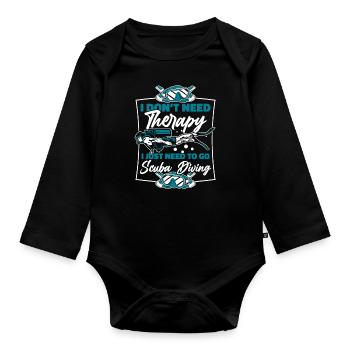 J’ai juste besoin d’aller faire de la plongée sous-marine Palmes de plongée - Body Bébé bio manches longues - noir - Devant