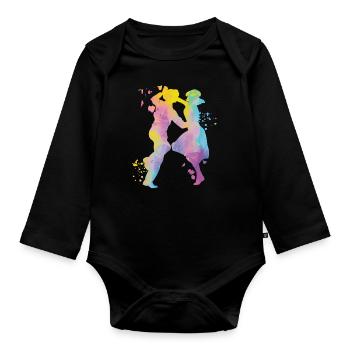 Dancing Swing 60s Boogie Woogie - Organic Longsleeve Baby Bodysuit - black - Front