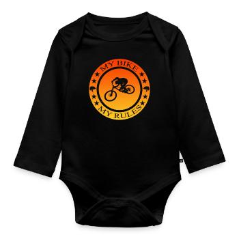 Fahrrad, Mtb, Bike, BMX - Baby Bio-Langarm-Body - Schwarz - Vorne