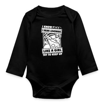 Lemonade Girl - Organic Longsleeve Baby Bodysuit - black - Front