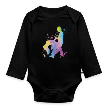 Salsero Und Salsera Salsa-festival - Baby Bio-Langarm-Body - Schwarz - Vorne