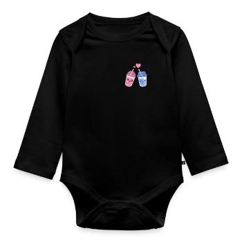 Bubble Tea - Organic Longsleeve Baby Bodysuit - black - Front