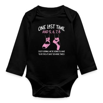 Ballet Dancer Dance Girl Ballerina - Baby Bio-Langarm-Body - Schwarz - Vorne