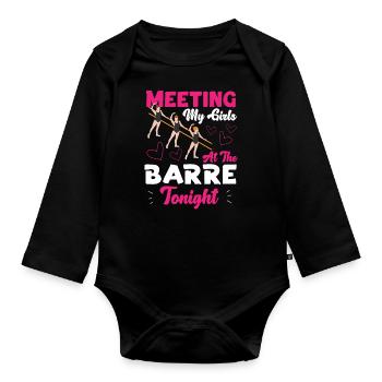Ballet Danseuse Danse Ballerine - Body Bébé bio manches longues - noir - Devant