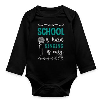 Singer Passion Musical - Organic Longsleeve Baby Bodysuit - black - Front