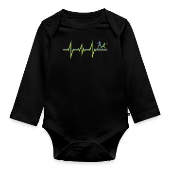 Accessoires de football Idée cadeau Fan de football - Body Bébé bio manches longues - noir - Devant