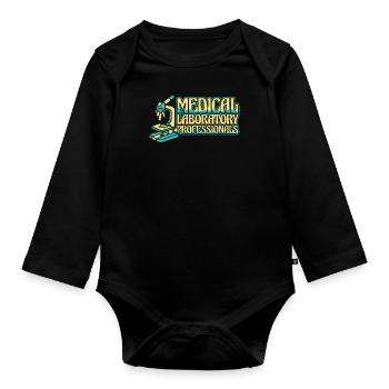 Biology Biologist Microscope - Organic Longsleeve Baby Bodysuit - black - Front