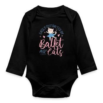 Ballet Dancer Dance Girl Ballerina - Baby Bio-Langarm-Body - Schwarz - Vorne