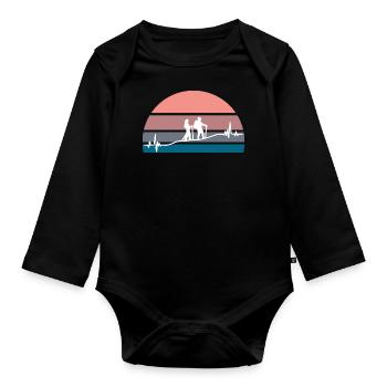Randonnée au coucher du soleil - Body Bébé bio manches longues - noir - Devant