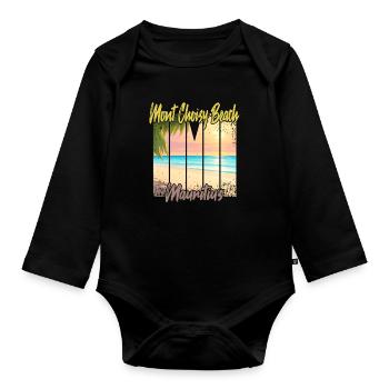 Mont Choisy Beach Sunset - Organic Longsleeve Baby Bodysuit - black - Front