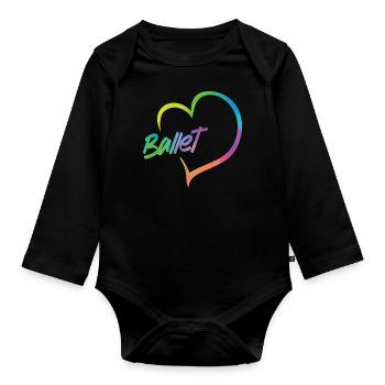 Ballet Dancer Dance Girl Ballerina - Baby Bio-Langarm-Body - Schwarz - Vorne