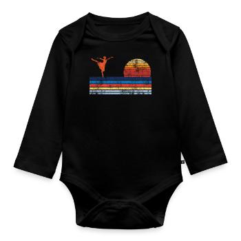 Ballet Dancer Dance Girl Ballerina - Baby Bio-Langarm-Body - Schwarz - Vorne