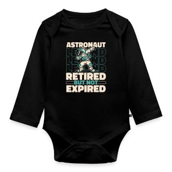 Astronaute, astronaute, astronaute, cosmonaute à la retraite - Body Bébé bio manches longues - noir - Devant