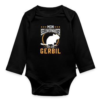 Rennmaus ist mein Seelenverwandter Rennratte - Baby Bio-Langarm-Body - Schwarz - Vorne