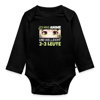 Sarkastisches Kawaii Statement für Manga-Liebhaber - Baby Bio-Langarm-Body - Schwarz - Vorne
