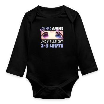 Sarkastisches Kawaii Statement für Manga-Liebhaber - Baby Bio-Langarm-Body - Schwarz - Vorne