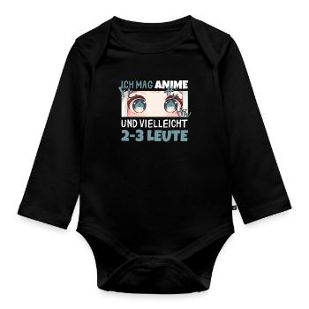 Sarkastisches Kawaii Statement für Manga-Liebhaber - Baby Bio-Langarm-Body - Schwarz - Vorne