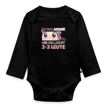 Sarkastisches Kawaii Statement für Manga-Liebhaber - Baby Bio-Langarm-Body - Schwarz - Vorne
