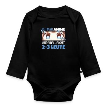 Sarkastisches Kawaii Statement für Manga-Liebhaber - Baby Bio-Langarm-Body - Schwarz - Vorne