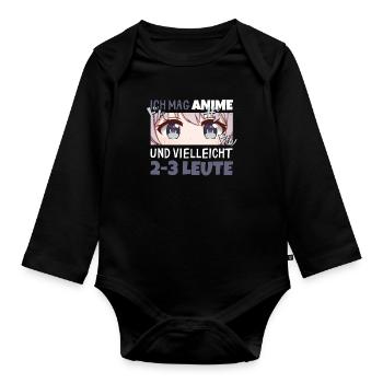 Sarkastisches Kawaii Statement für Manga-Liebhaber - Baby Bio-Langarm-Body - Schwarz - Vorne