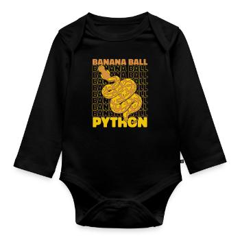 Banana Ball Python Snake Python Banana Ball - Organic Longsleeve Baby Bodysuit - black - Front