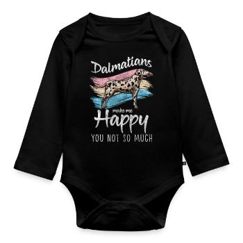 Dog breed paws points animal lover - Organic Longsleeve Baby Bodysuit - black - Front