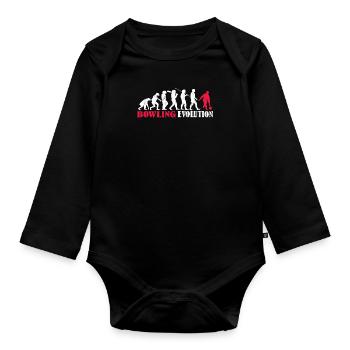 Accessoires de bowling avec motif bowling - Body Bébé bio manches longues - noir - Devant