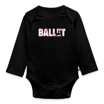 Ballet Danseuse Danse Ballerine - Body Bébé bio manches longues - noir - Devant