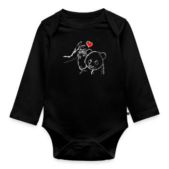 Panda Love Panda High Five - Body Bébé bio manches longues - noir - Devant