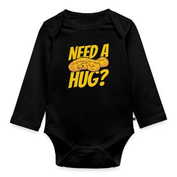 Need A Hug Python Snake Python Breeder Banana - Organic Longsleeve Baby Bodysuit - black - Front
