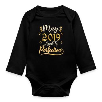 May 2019 May anniversary May 2019 - Organic Longsleeve Baby Bodysuit - black - Front