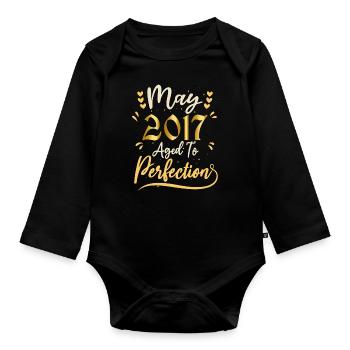May 2017 May anniversary May 2017 - Organic Longsleeve Baby Bodysuit - black - Front