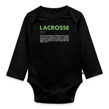 Définition du sport crosse - Body Bébé bio manches longues - noir - Devant