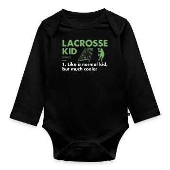 Sport Kid Definition Lacrosse - Organic Longsleeve Baby Bodysuit - black - Front