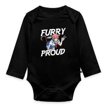 Furry Fandom Fursuits Stolz Furry And Proud - Body Bébé bio manches longues - noir - Devant