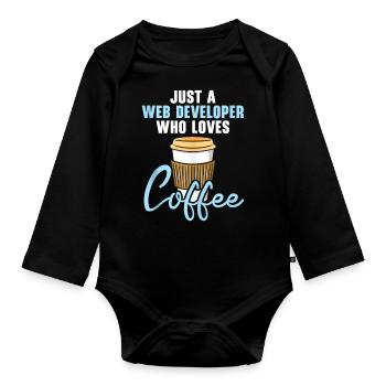 Website Development Coffee Web Developer Programme - Organic Longsleeve Baby Bodysuit - black - Front