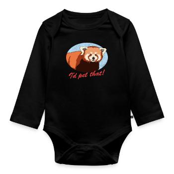 Red Panda Red Pandas Red Panda Gift - Organic Longsleeve Baby Bodysuit - black - Front
