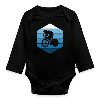 Vélo de route Femme Cyclisme de route Cycliste de route - Body Bébé bio manches longues - noir - Devant