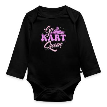 Aller karting karting karting kart driver reine - Body Bébé bio manches longues - noir - Devant