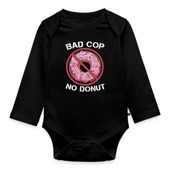 Policier Bad Cop No Donut Application de la loi - Body Bébé bio manches longues - noir - Devant
