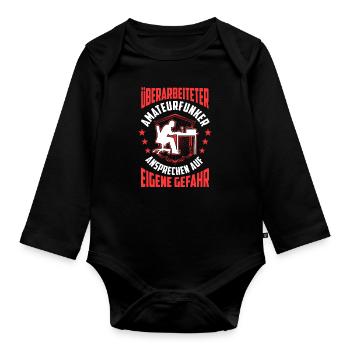 Überarbeiteter Amateurfunker Funkamateur - Baby Bio-Langarm-Body - Schwarz - Vorne