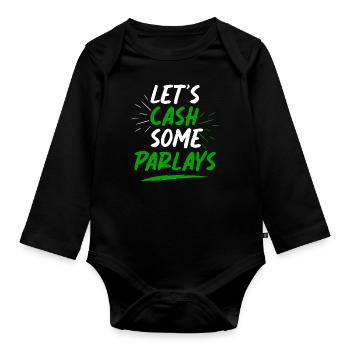 Parlays, Parlay, Sports Betting - Organic Longsleeve Baby Bodysuit - black - Front
