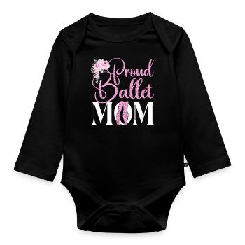 Ballet Dancer Dance Girl Ballerina - Baby Bio-Langarm-Body - Schwarz - Vorne