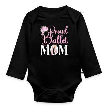 Ballet Dancer Dance Girl Ballerina - Baby Bio-Langarm-Body - Schwarz - Vorne