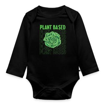 Plant Based - Auf pflanzlicher Basis - Baby Bio-Langarm-Body - Schwarz - Vorne
